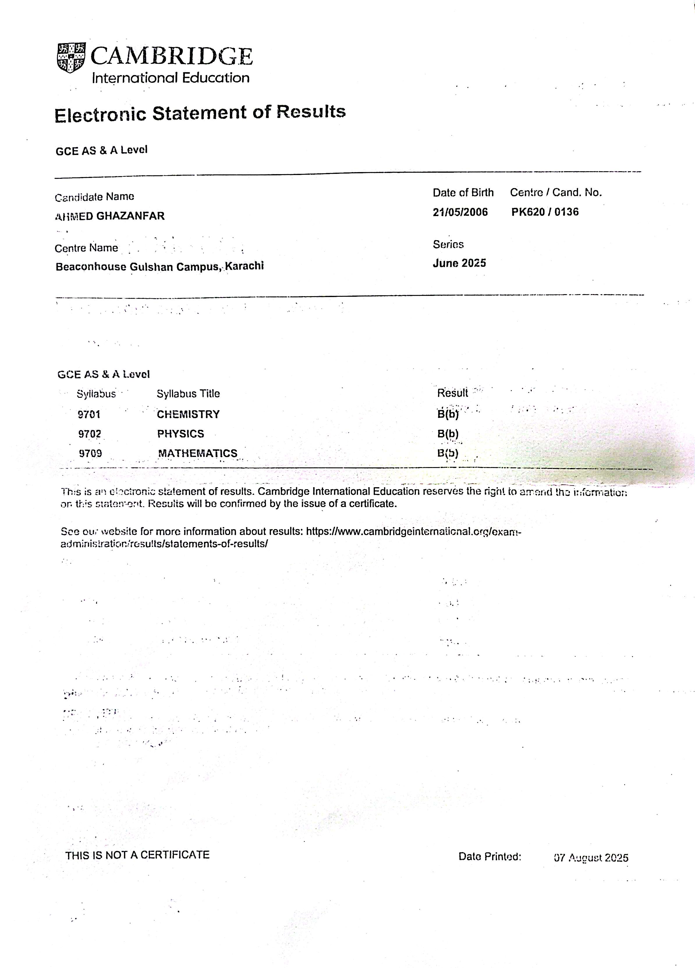 CAIE O and A Level Results