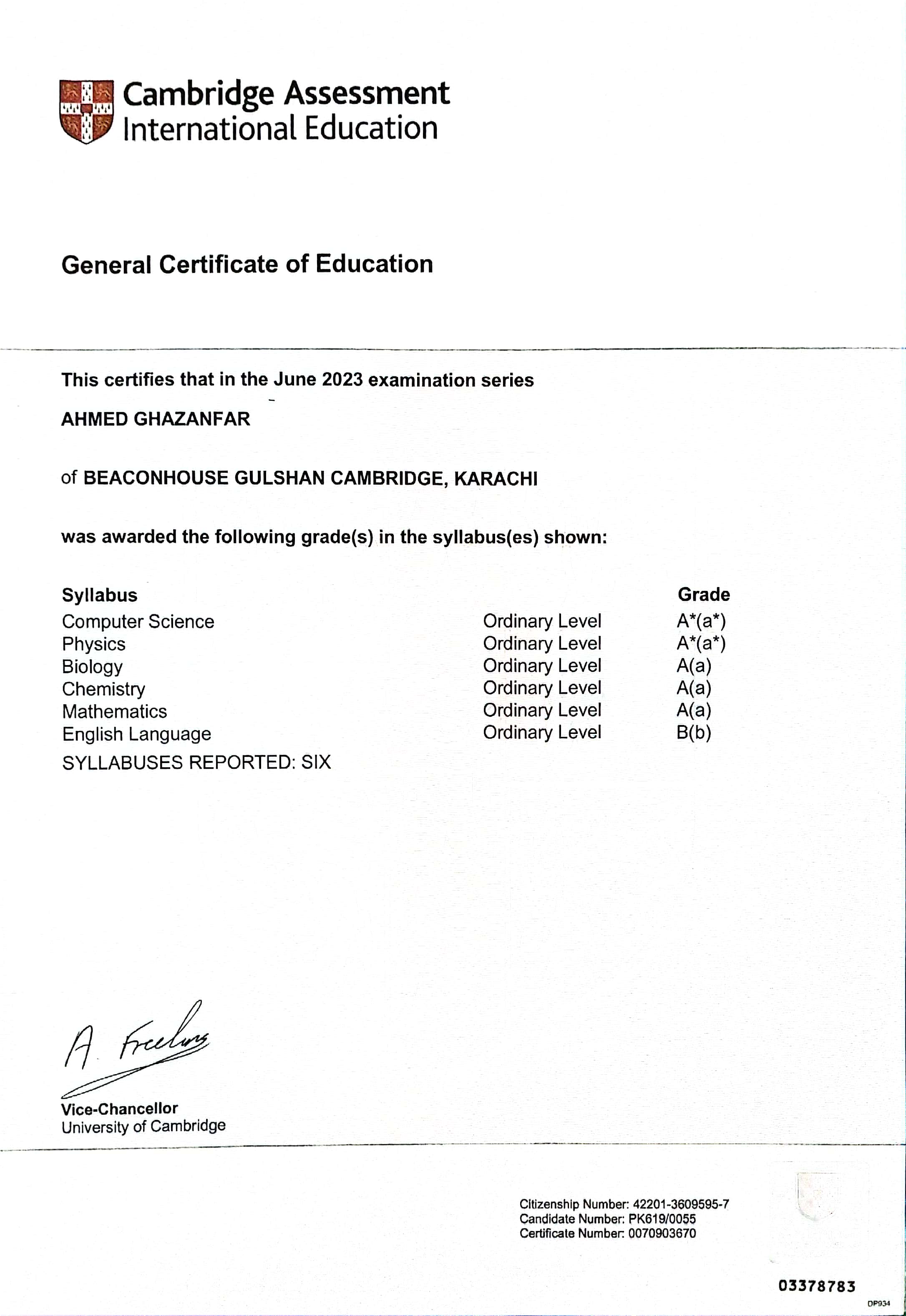 CAIE O and A Level Results