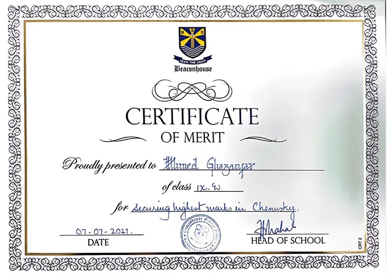 Merit Certificate