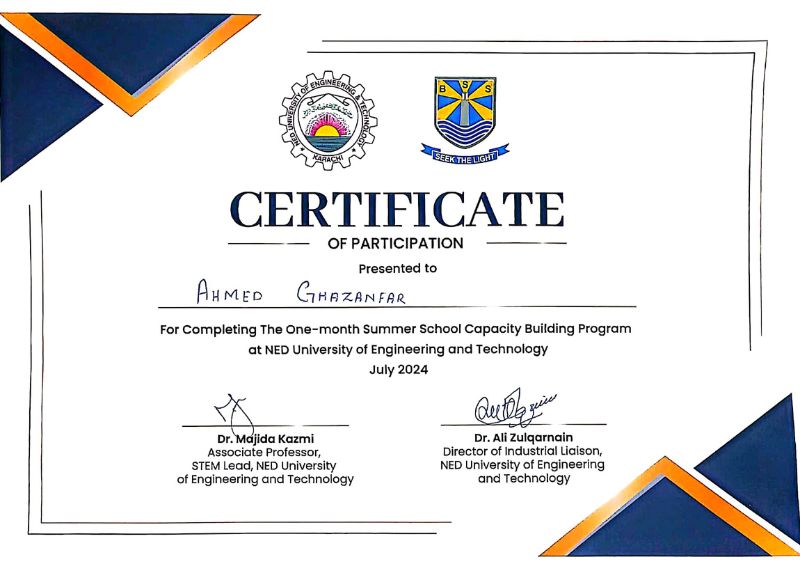 NED Internship Certificate